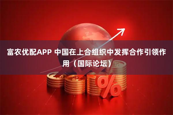 富农优配APP 中国在上合组织中发挥合作引领作用（国际论坛）