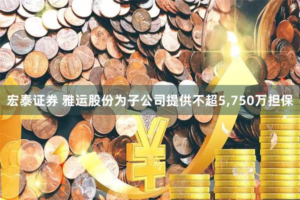宏泰证券 雅运股份为子公司提供不超5,750万担保
