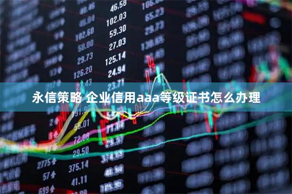 永信策略 企业信用aaa等级证书怎么办理