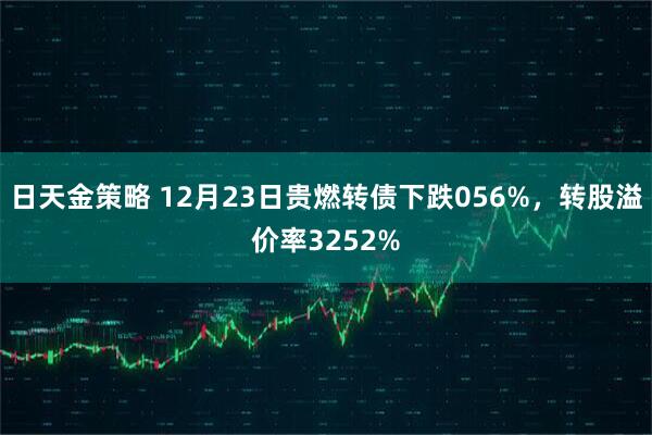 日天金策略 12月23日贵燃转债下跌056%，转股溢价率3252%
